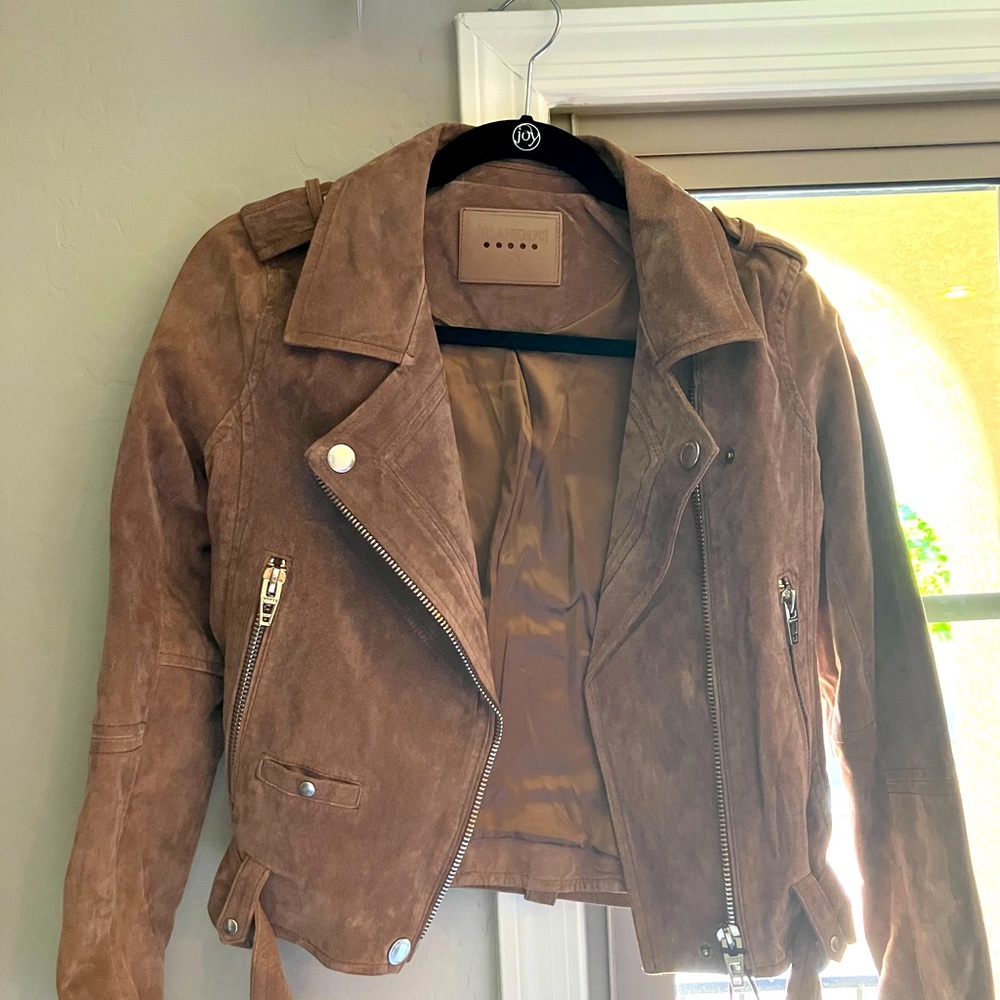 BlankNYC tan suede leather Jacket.